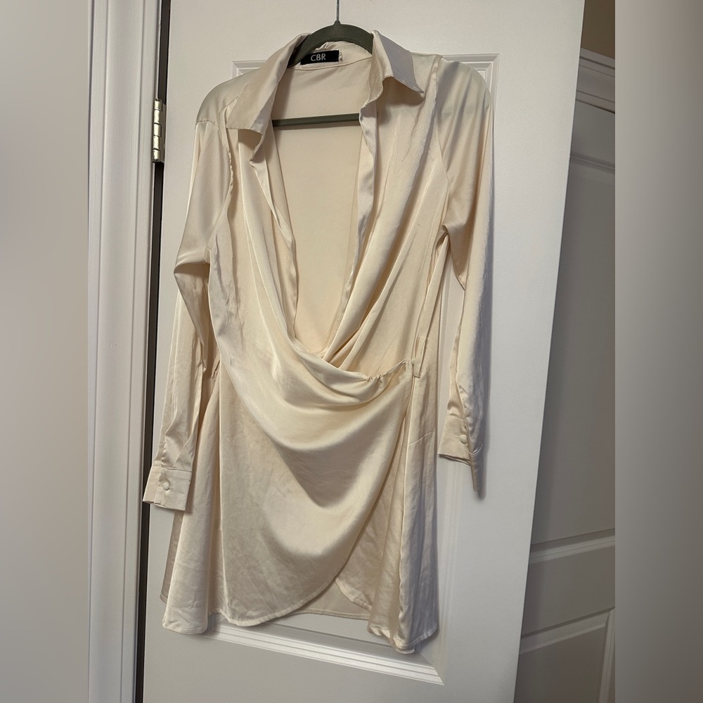CBR Cream Satin Mini Dress